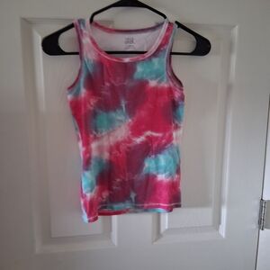 Falls Creek Girls Tie-Dye Tank Top in Pink and Teal